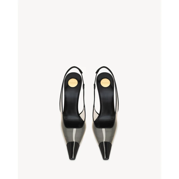 Multicolour Saint Laurent Phantom Slingback Pumps in Tpu and Patent Leather, view 3 | Heels