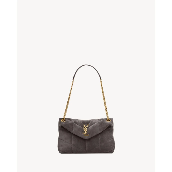 Puffer Small in Suede, Urban Grey