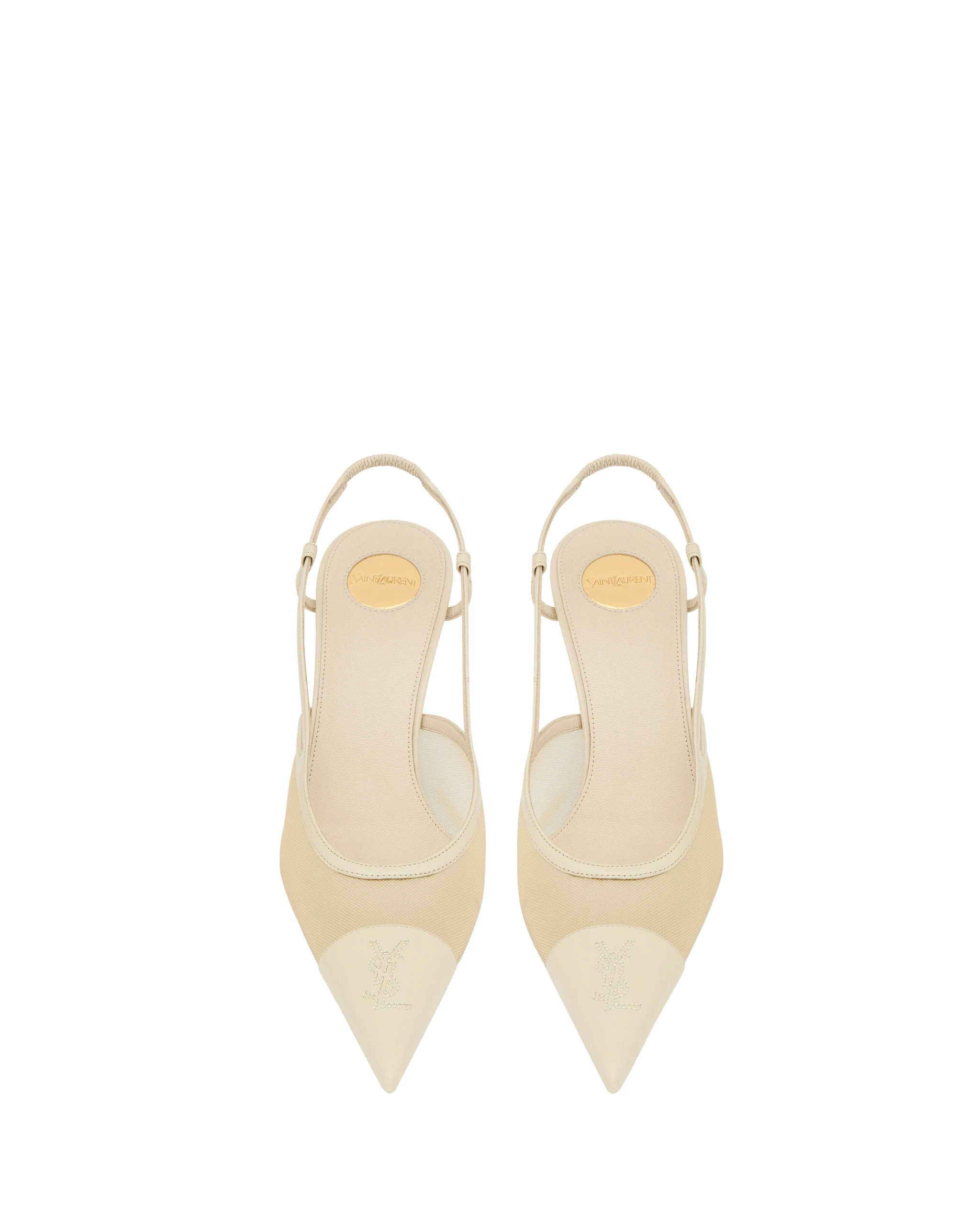 Saint Laurent Renée Slingback Pumps in Mesh, White White Saint Laurent Renée Slingback Pumps in Mesh, White | Heels