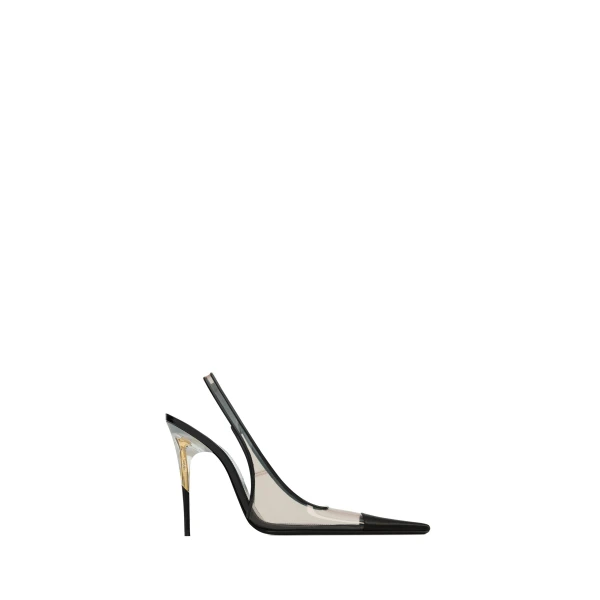 Multicolour Saint Laurent Romy Slingback Pumps in Tpu, Satin, and Patent Leather | Heels