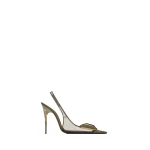 Multicolour Saint Laurent Sibyl Slingback Pumps in Tpu and Patent Leather, Amber Green and Kaki | Heels