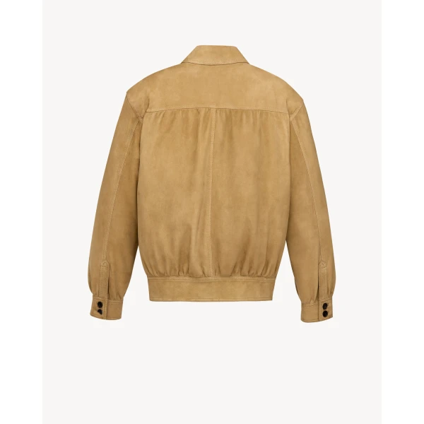 Beige Saint Laurent Suede Jacket, view 4 | Leather Jackets