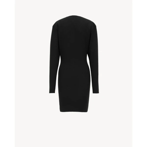 Black Saint Laurent Sweater Dress in Double-Face Knit, view 3 | Dresses