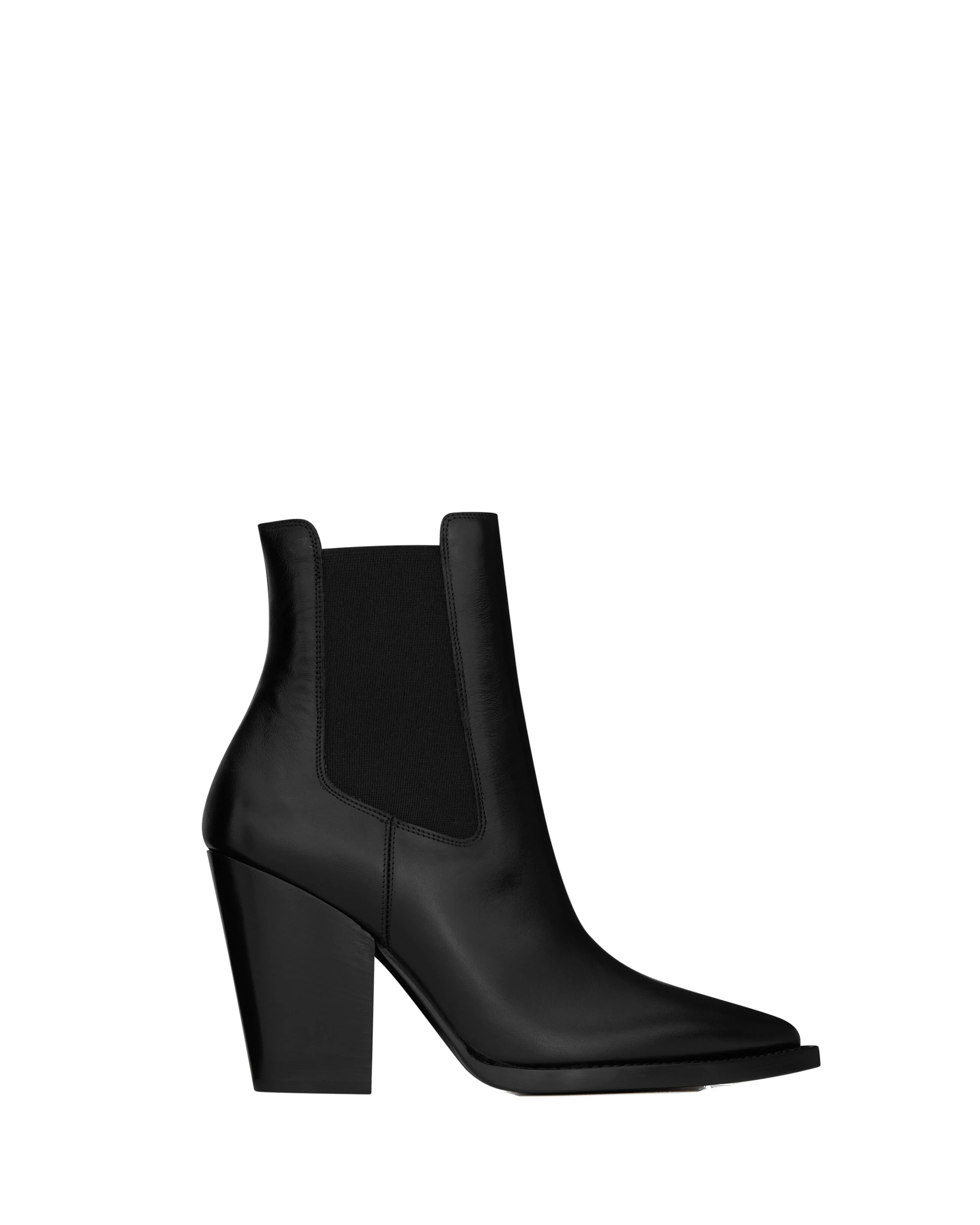 Saint Laurent Theo Chelsea Booties in Smooth Leather Black Saint Laurent Theo Chelsea Booties in Smooth Leather | Boots