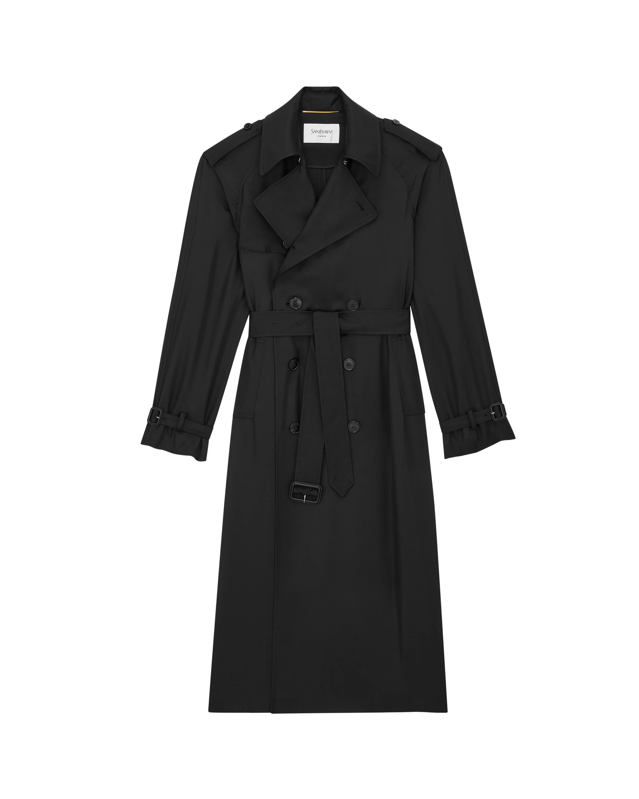 Saint Laurent Trench Coat in Silk Black Saint Laurent Trench Coat in Silk | Trench Coat