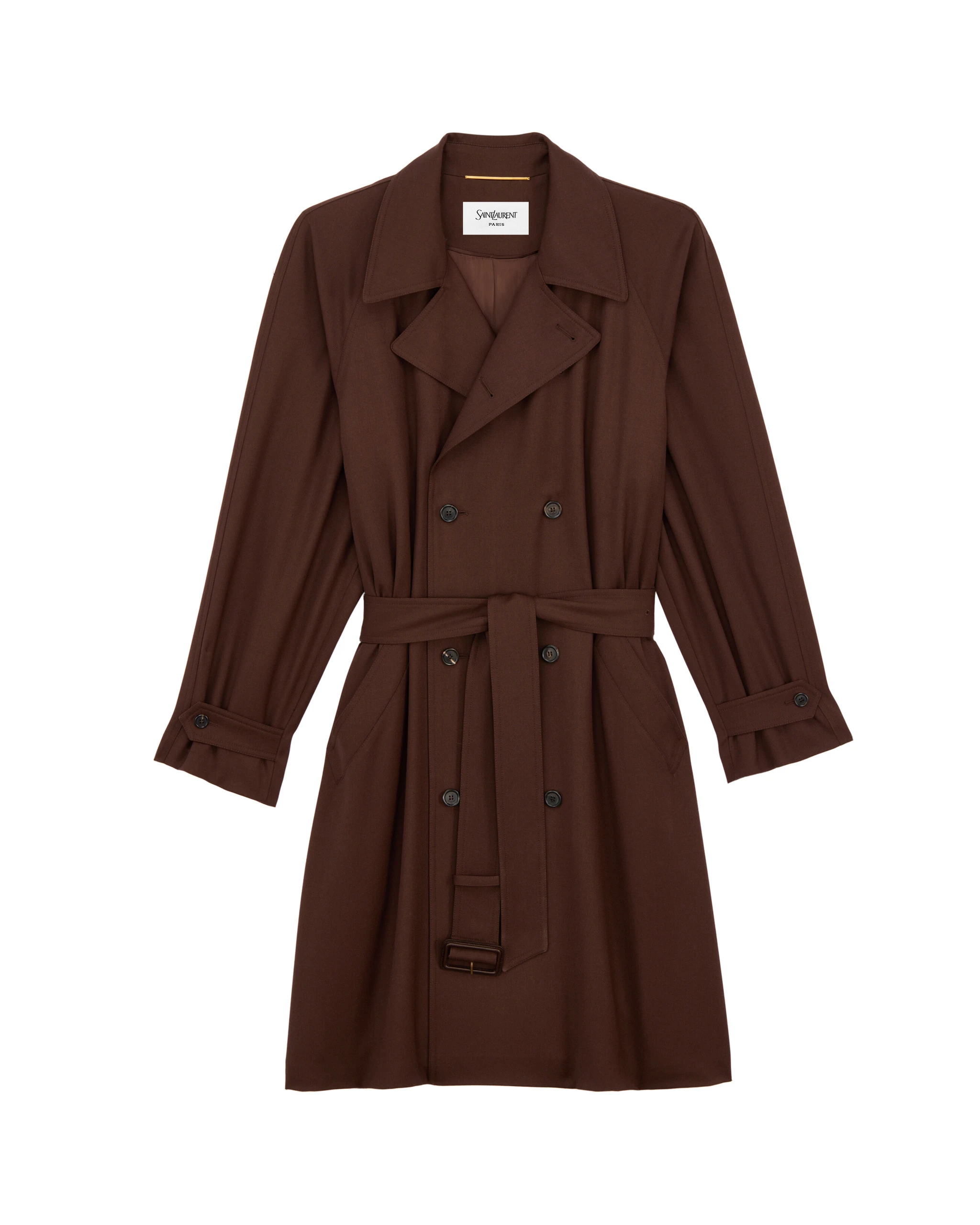 Saint Laurent Trench Coat in Wool Gabardine Beige Saint Laurent Trench Coat in Wool Gabardine | Trench Coat