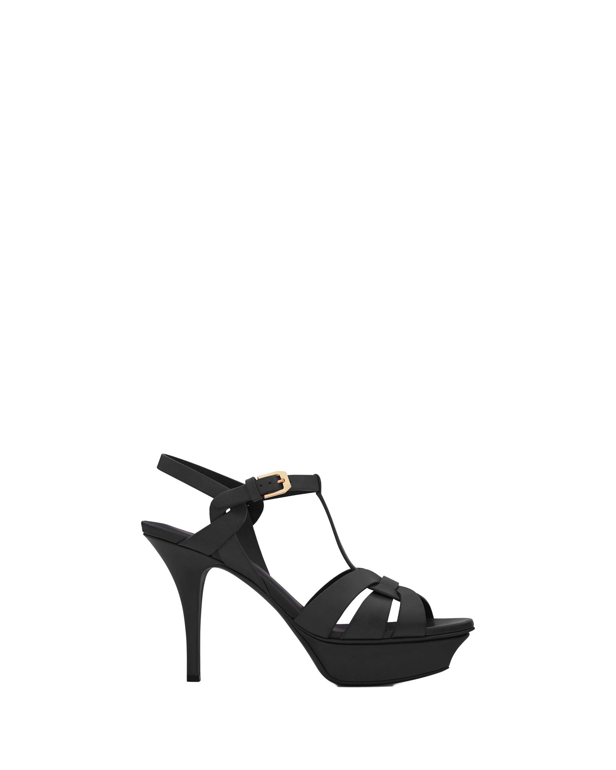 Saint Laurent Tribute Platform Sandals in Smooth Leather, Black, 105 mm Black Saint Laurent Tribute Platform Sandals in Smooth Leather, Black, 105 mm | Sandals