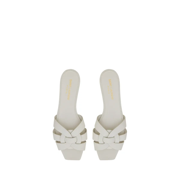 Tribute Sandals in Smooth Leather, White