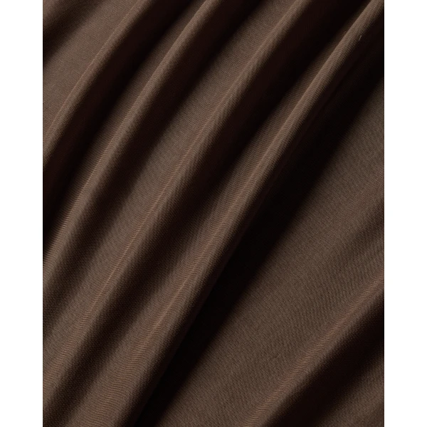 Beige Saint Laurent Turtleneck in Stretch Jersey, Marron Fonce, view 4 | Long Sleeve