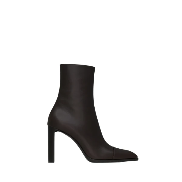 Brown Saint Laurent Venetia Booties in Smooth Leather | Boots