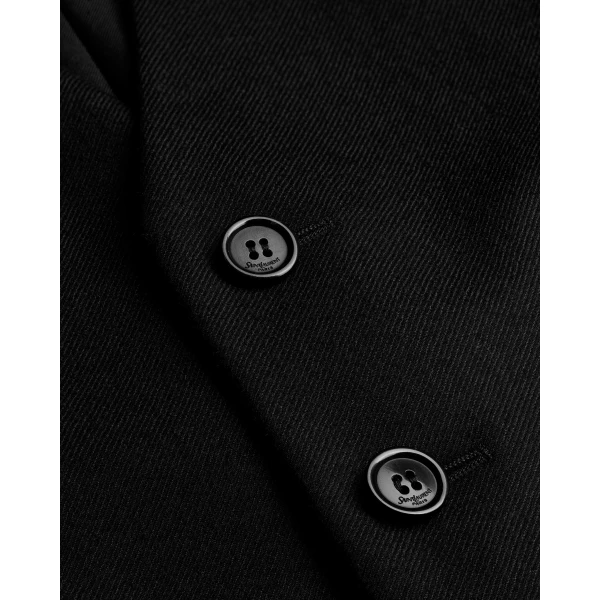 Black Saint Laurent Vest in Cashmere, view 4 | Wool Coat