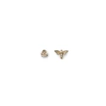 Scanlan Theodore Asymmetric Botanical Studs in Light Gold | Earrings | Luxury Shoes 