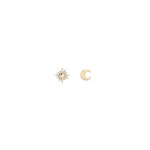 Scanlan Theodore Asymmetric Celestial Studs in Light Gold | Earrings | Luxury Shoes 