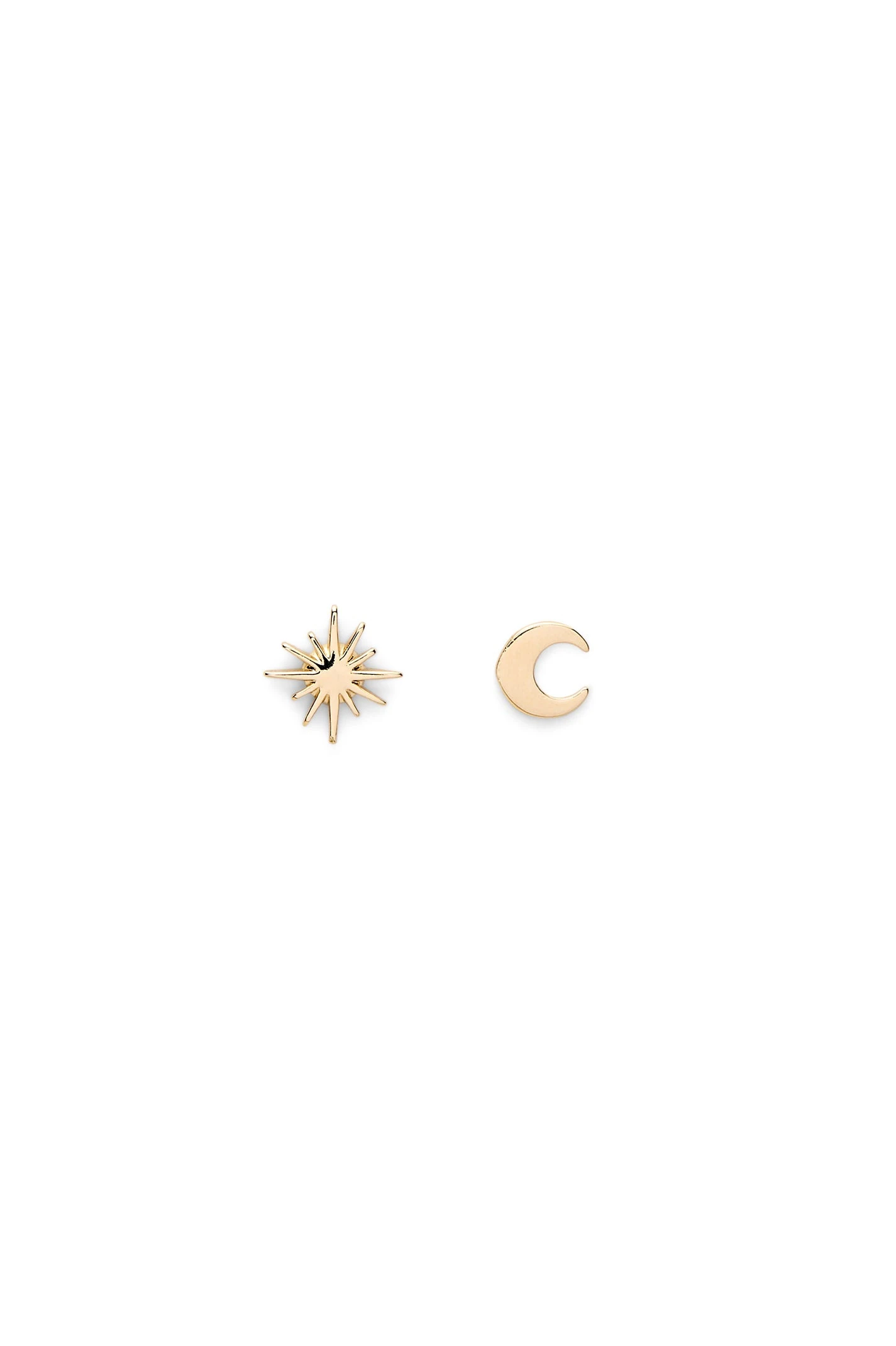 Scanlan Theodore Asymmetric Celestial Studs in Light Gold Scanlan Theodore Asymmetric Celestial Studs in Light Gold | Earrings | Luxury Shoes