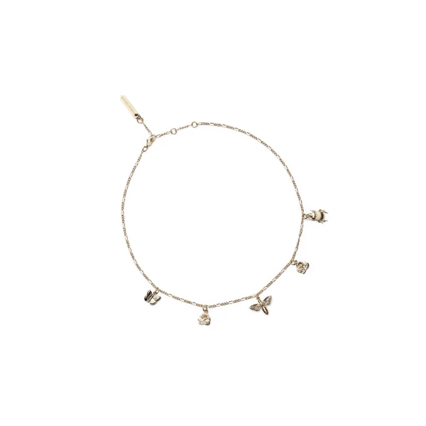 Botanical Charms Choker in Light Gold