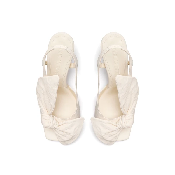 Scanlan Theodore Bow Slingback Sandal 9.5 in Crema | Heels | Luxury Shoes 