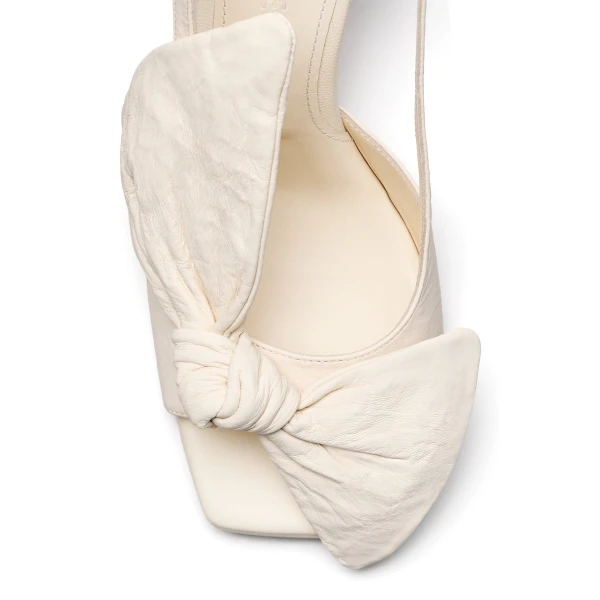 Scanlan Theodore Bow Slingback Sandal 9.5 in Crema | Heels | Luxury Shoes 