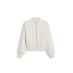 Scanlan Theodore Cashmere Wool Bomber in White | Jackets | Luxury Shoes 