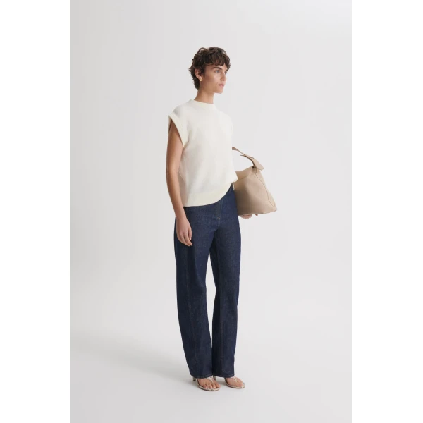 Scanlan Theodore Cashmere Wool Loose Tank in White | Tops | Luxury Shoes 