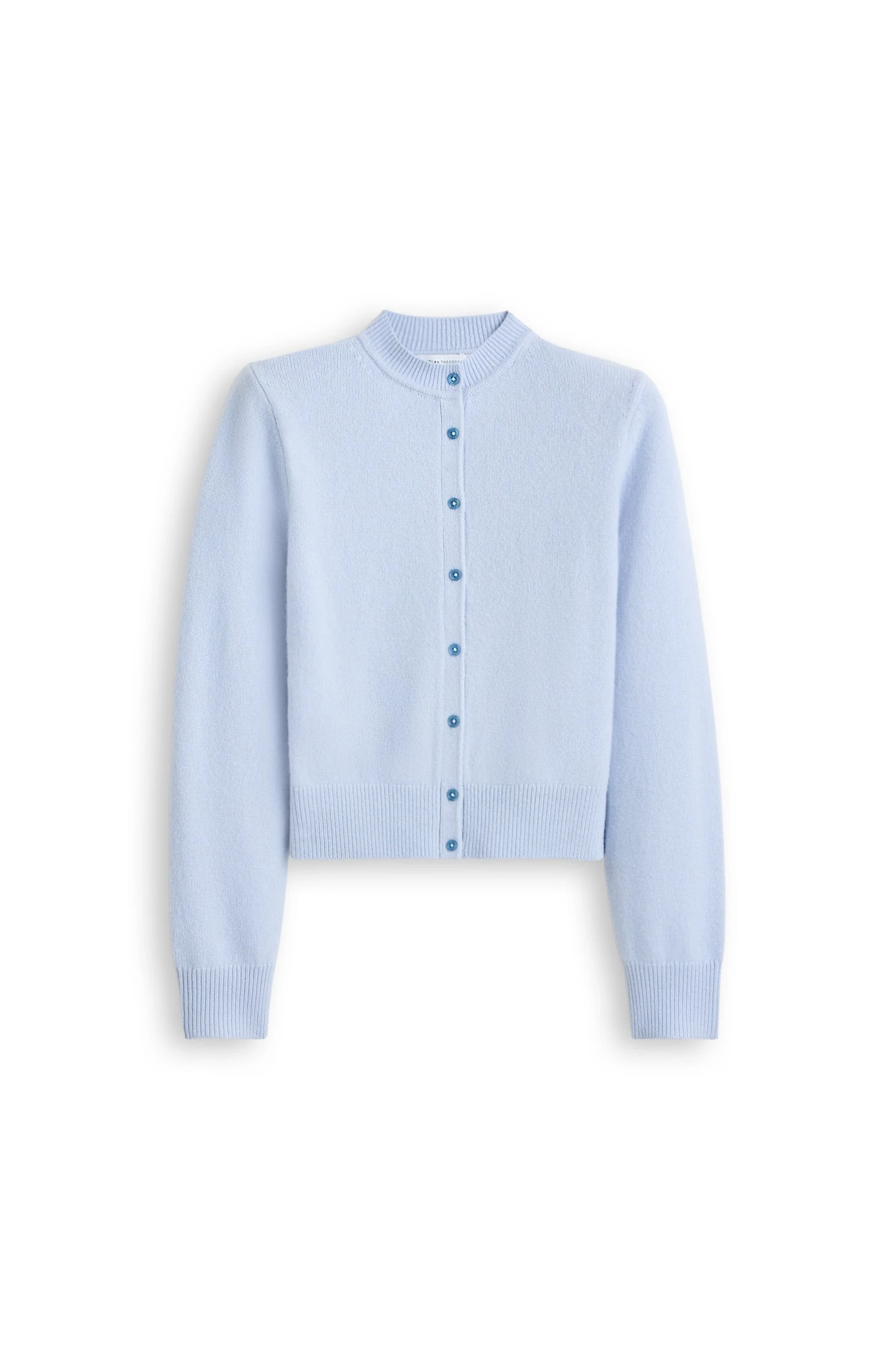 Scanlan Theodore Cashmere Wool Shoulder Pad Cardigan in Pale Blue at Luxury Shoes Scanlan Theodore Cashmere Wool Shoulder Pad Cardigan in Pale Blue