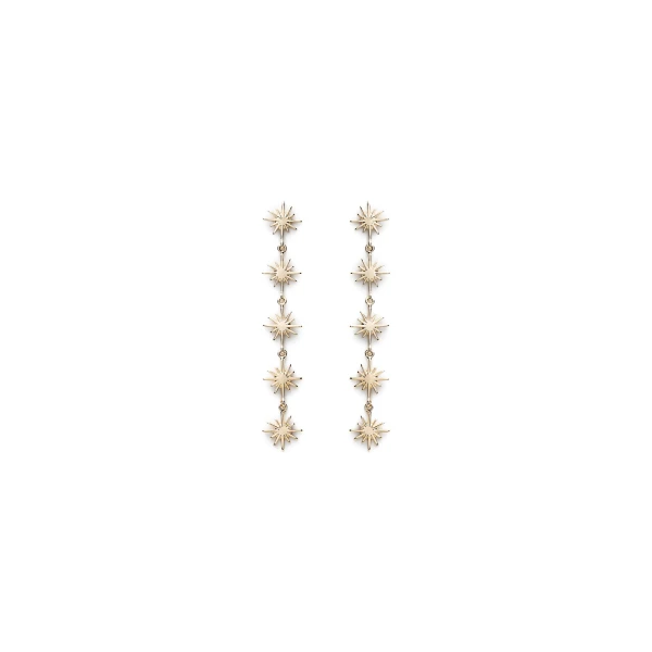 Celestial Charm Drop Earrings in Light Gold