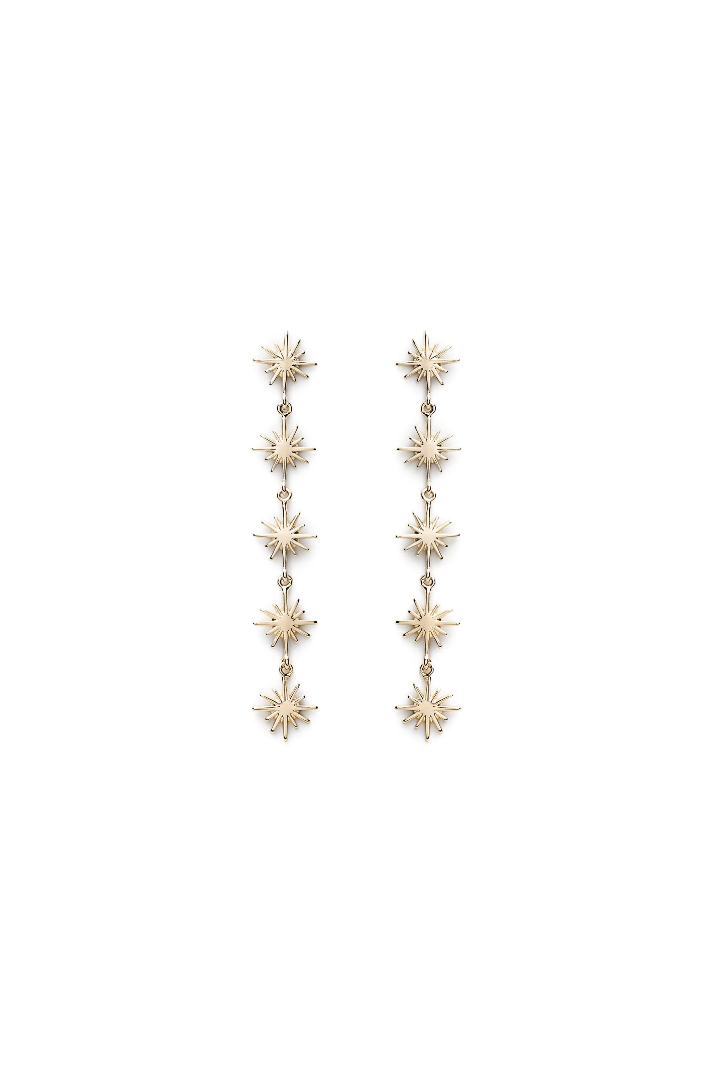 Scanlan Theodore Celestial Charm Drop Earrings in Light Gold at Luxury Shoes Scanlan Theodore Celestial Charm Drop Earrings in Light Gold