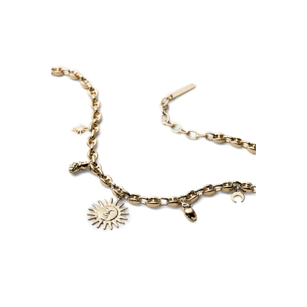 Scanlan Theodore Celestial Charms Choker in Light Gold | Necklace | Luxury Shoes 