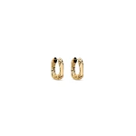 Scanlan Theodore Chisel Huggie Hoop Earrings in Light Gold | Earrings | Luxury Shoes 
