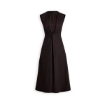 Scanlan Theodore Cotton Sateen Pleat Dress in Bitter Chocolate Scanlan Theodore Cotton Sateen Pleat Dress in Bitter Chocolate | Midi Dresses | Luxury Shoes