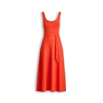 Scanlan Theodore Crepe Knit Crochet Soft Dress in Crayon