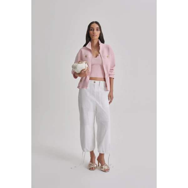 Scanlan Theodore Crepe Knit Funnel Neck Jacket in Dusk | Jackets | Luxury Shoes 