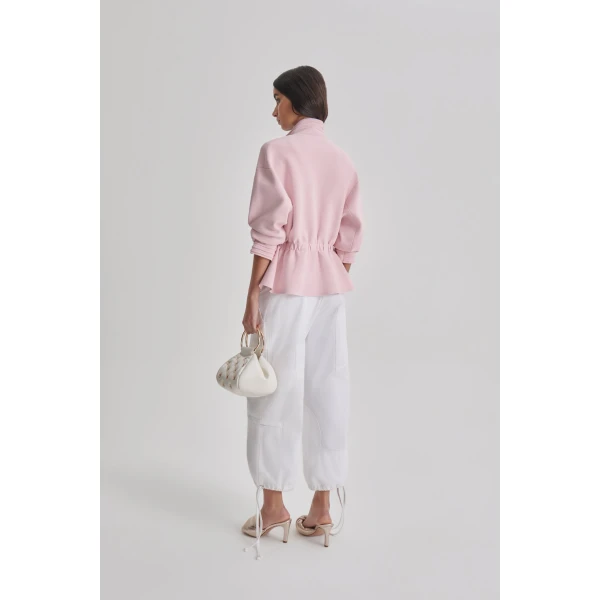 Scanlan Theodore Crepe Knit Funnel Neck Jacket in Dusk | Jackets | Luxury Shoes 