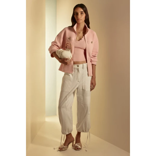 Scanlan Theodore Crepe Knit Poppy Crochet Singlet in Dusk | Tops | Luxury Shoes 