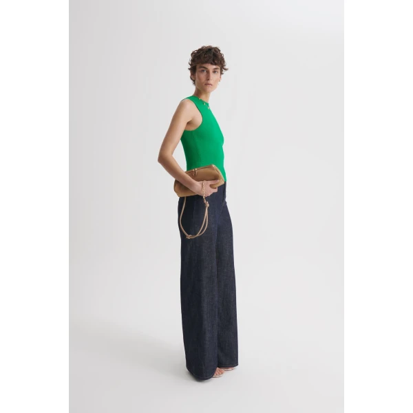 Scanlan Theodore Crepe Knit Tweed Singlet in Green