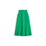 Scanlan Theodore Crepe Knit Tweed Soft Skirt in Green