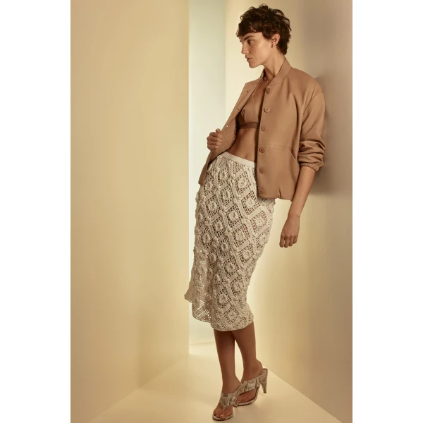 Scanlan Theodore Crochet Skirt in White