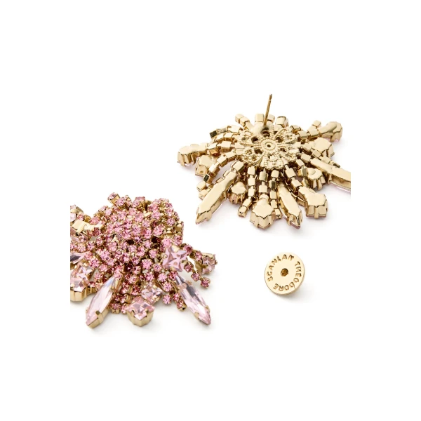 Scanlan Theodore Crystal Cascade Studs in Light Rose | Earrings | Luxury Shoes 