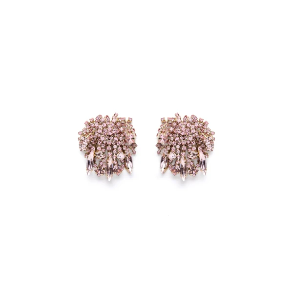 Crystal Cascade Studs in Light Rose