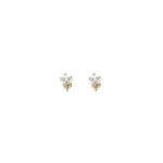 Scanlan Theodore Crystal Flower Studs in Light Gold Crystal | Earrings | Luxury Shoes 