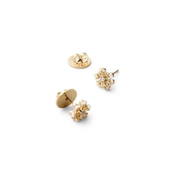 Scanlan Theodore Crystal Petal Studs in Light Gold Crystal | Earrings | Luxury Shoes 