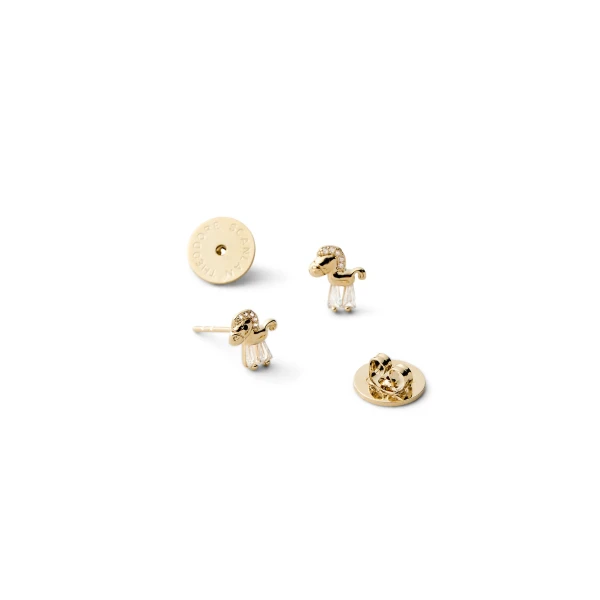 Scanlan Theodore Crystal Trojan Studs in Light Gold Crystal | Earrings | Luxury Shoes 