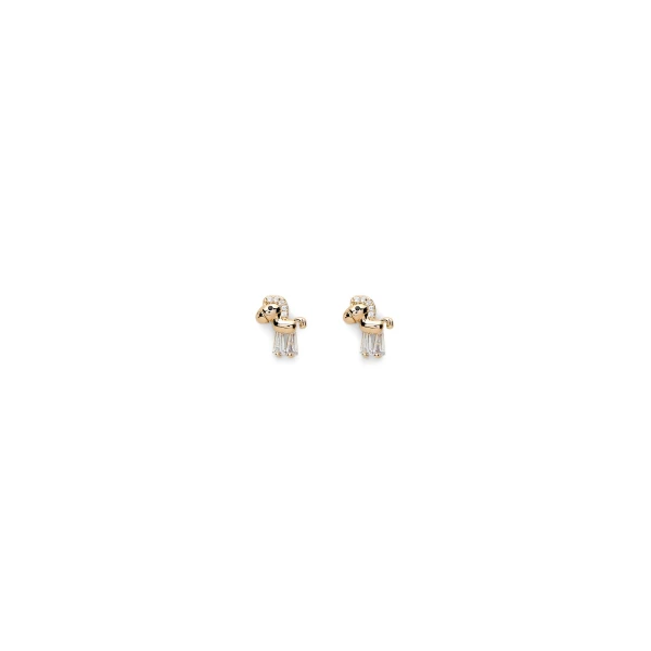 Crystal Trojan Studs in Light Gold Crystal