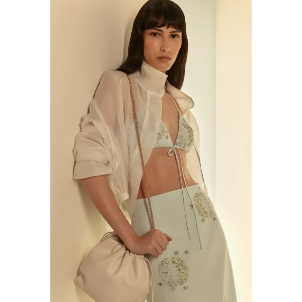 Scanlan Theodore Dandelion Jacquard Bra in Sky Blue