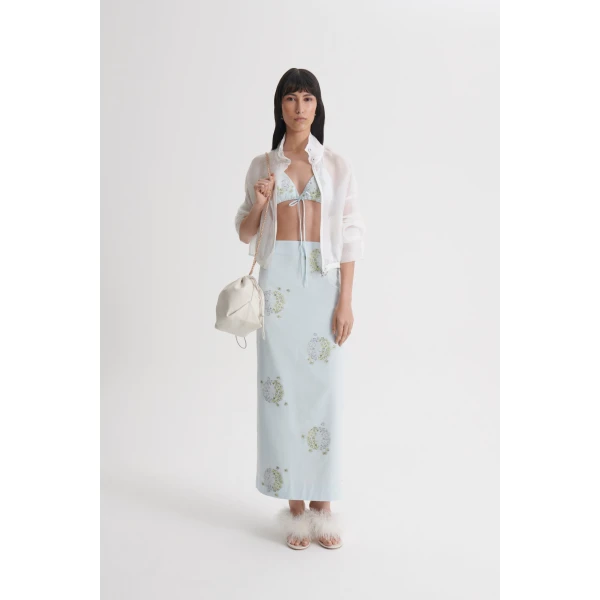 Scanlan Theodore Dandelion Jacquard Bra in Sky Blue