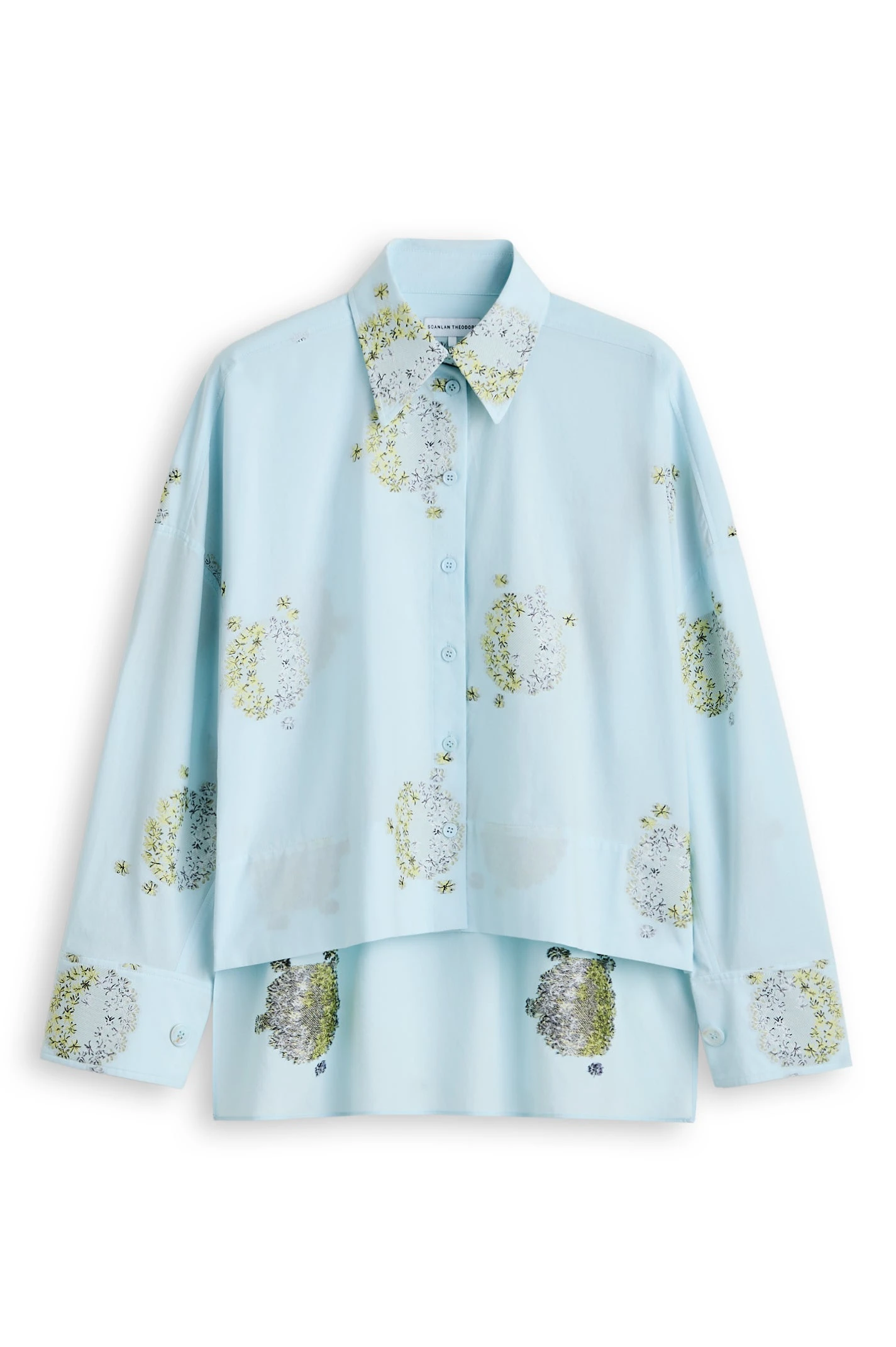Scanlan Theodore Dandelion Jacquard Shirt in Sky Blue at Luxury Shoes Scanlan Theodore Dandelion Jacquard Shirt in Sky Blue