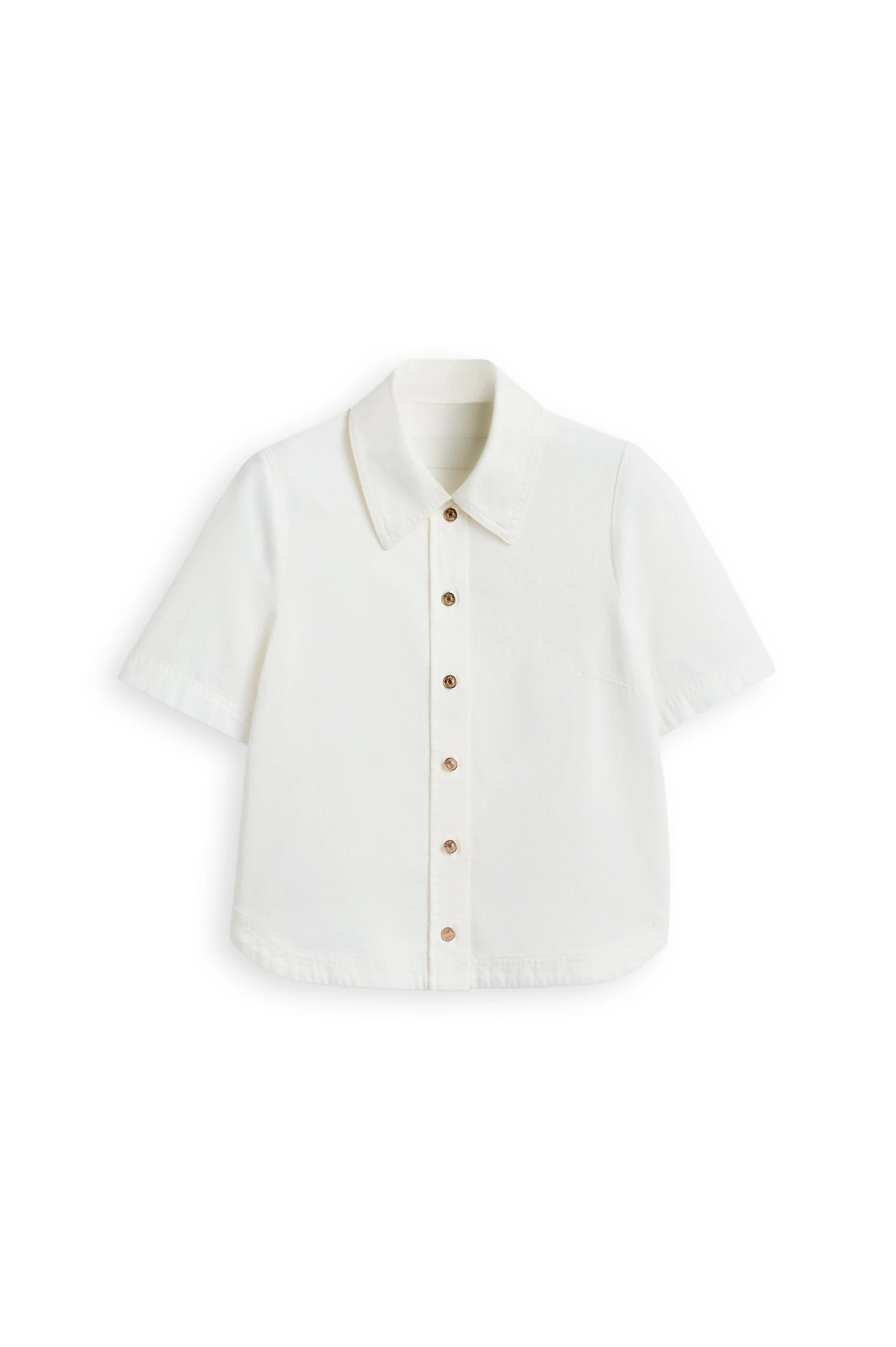 Scanlan Theodore Denim Short Sleeve Shirt in White Scanlan Theodore Denim Short Sleeve Shirt in White | Tops | Luxury Shoes