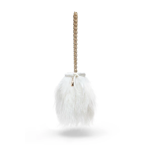 Scanlan Theodore Feather Bucket Bag in Bianco