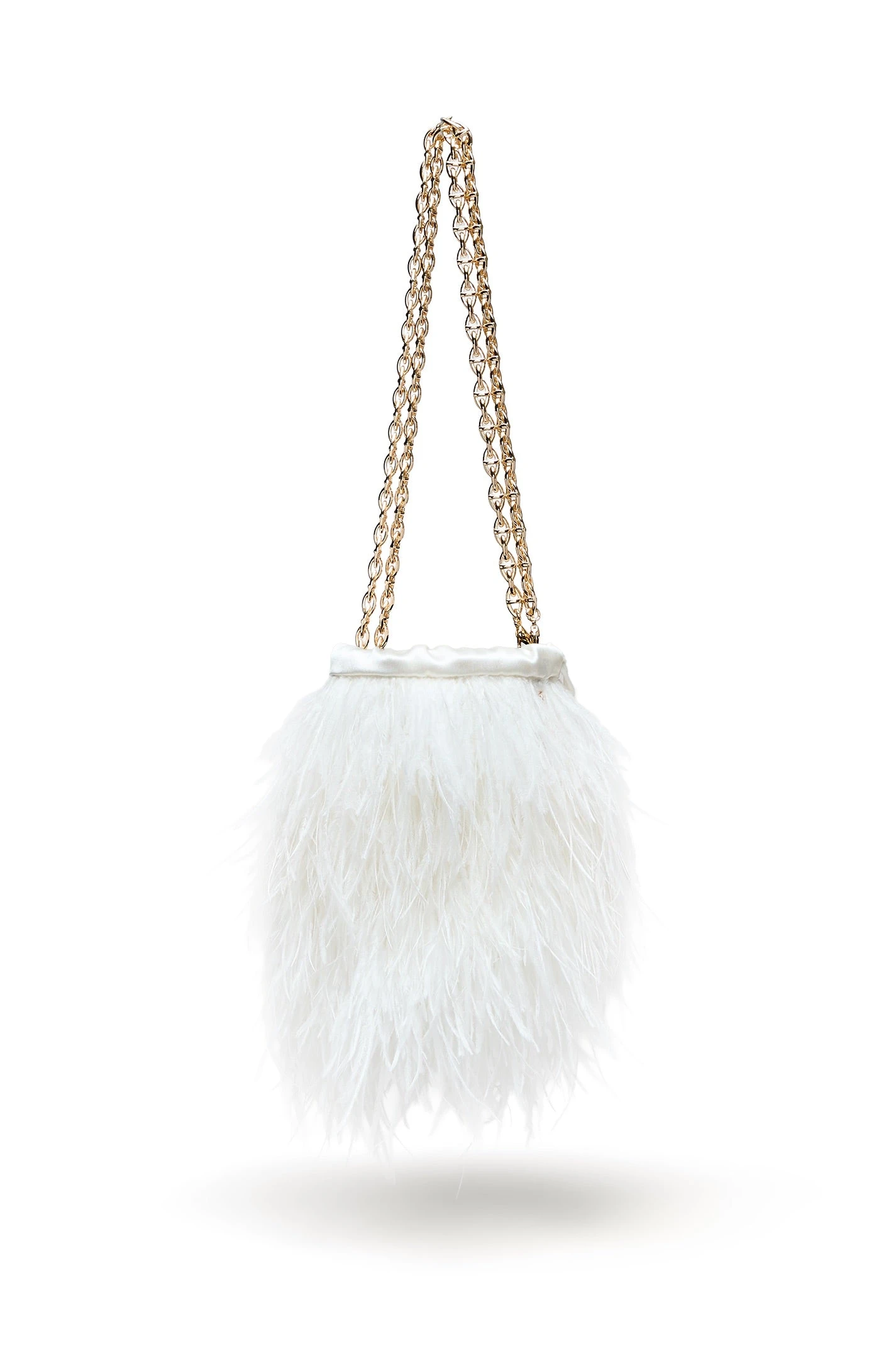 Scanlan Theodore Feather Bucket Bag in Bianco at Luxury Shoes Scanlan Theodore Feather Bucket Bag in Bianco