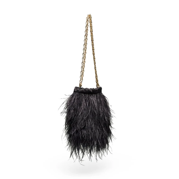 Scanlan Theodore Feather Bucket Bag in Black | Bucket Bags | Luxury Shoes 