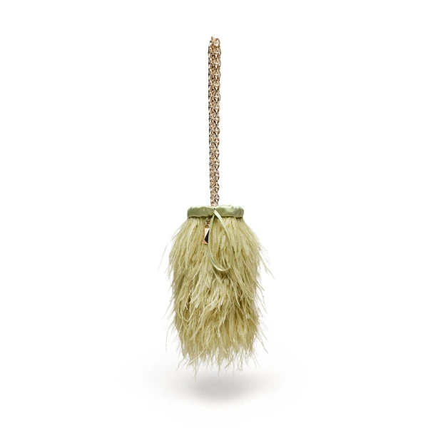 Scanlan Theodore Feather Bucket Bag in Pistachio | Bucket Bags | Luxury Shoes 